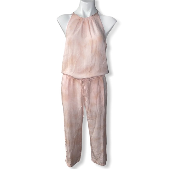 cloth & stone Pants - Cloth & Stone Watercolor Tie-Dye Cropped Jumpsuit